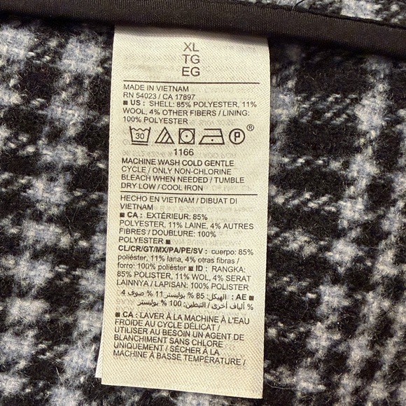 Old Navy oversized relaxed blazer jacket coat wool blend black plaid XL - Picture 10 of 11